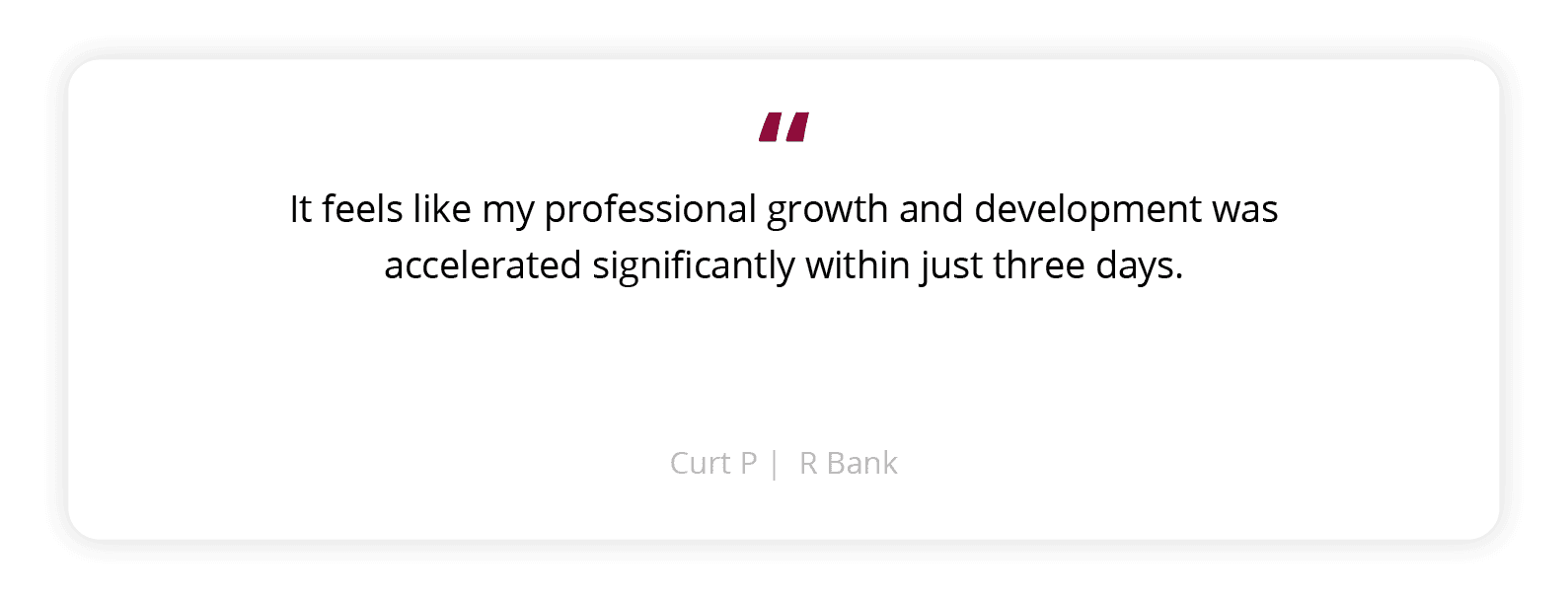 Testimonial from a past participant