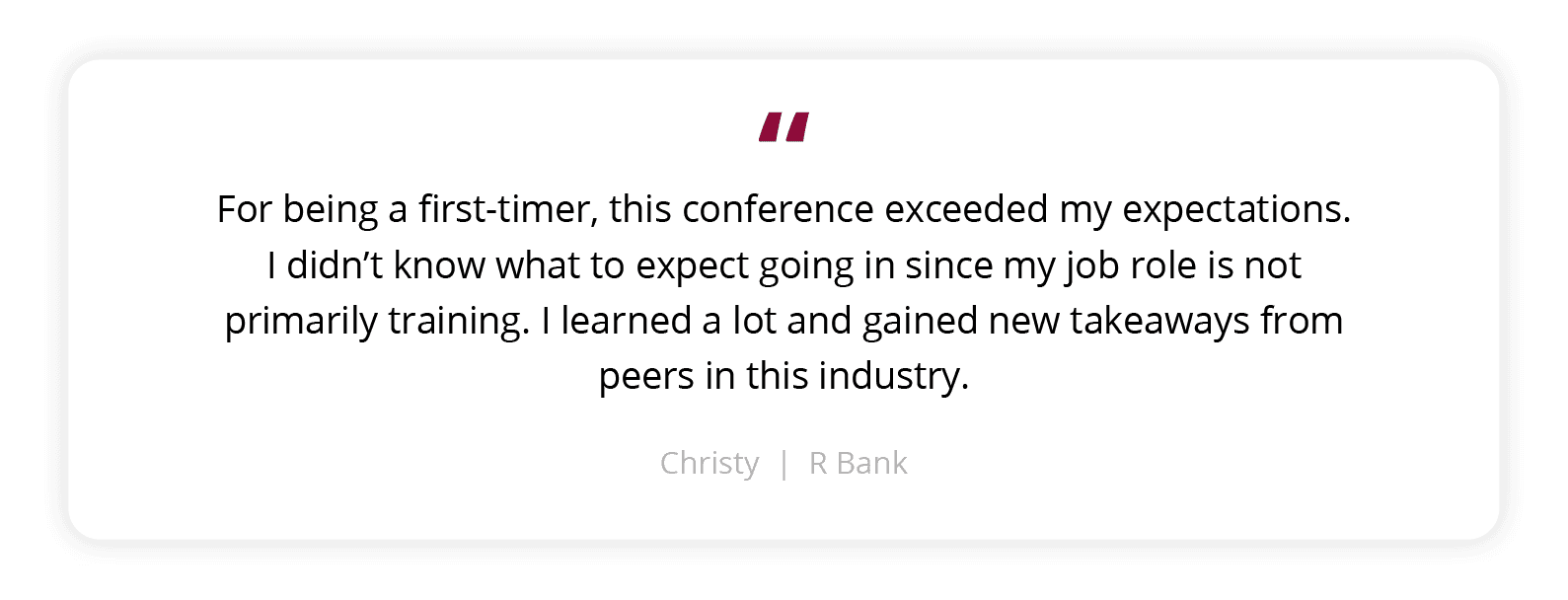 Testimonial from a past participant
